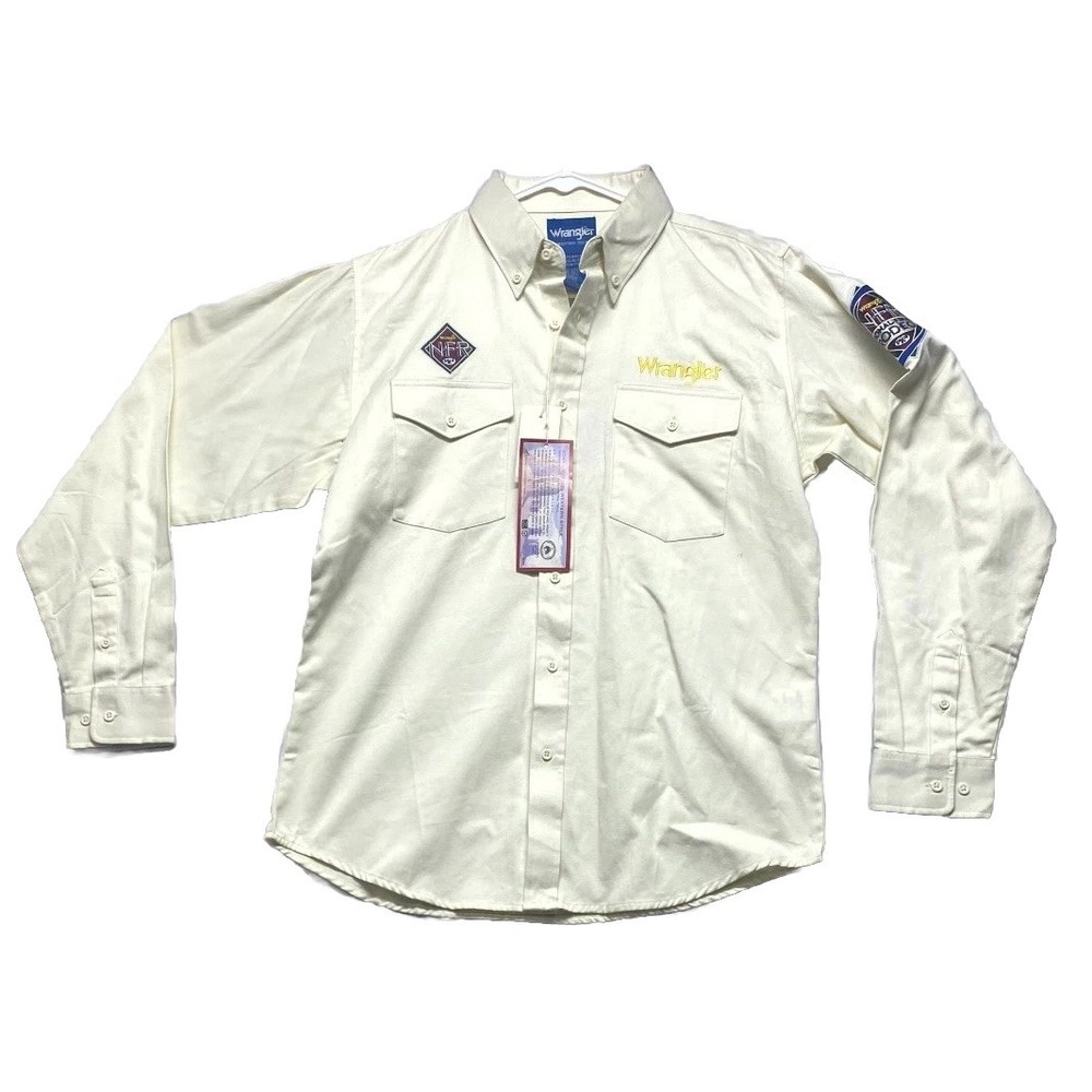 Wrangler Western Shirt Mens 2XL Off White 2004 National Finals Rodeo Las Vegas